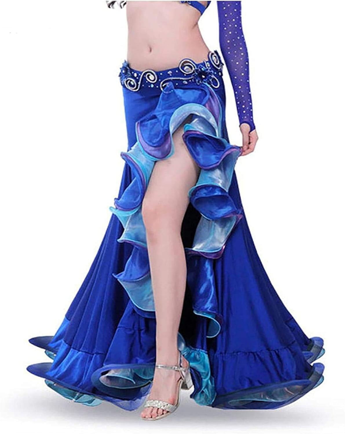 Dresses Women Belly Dancing Clothes Side Split Skirts Wrapped Skirt