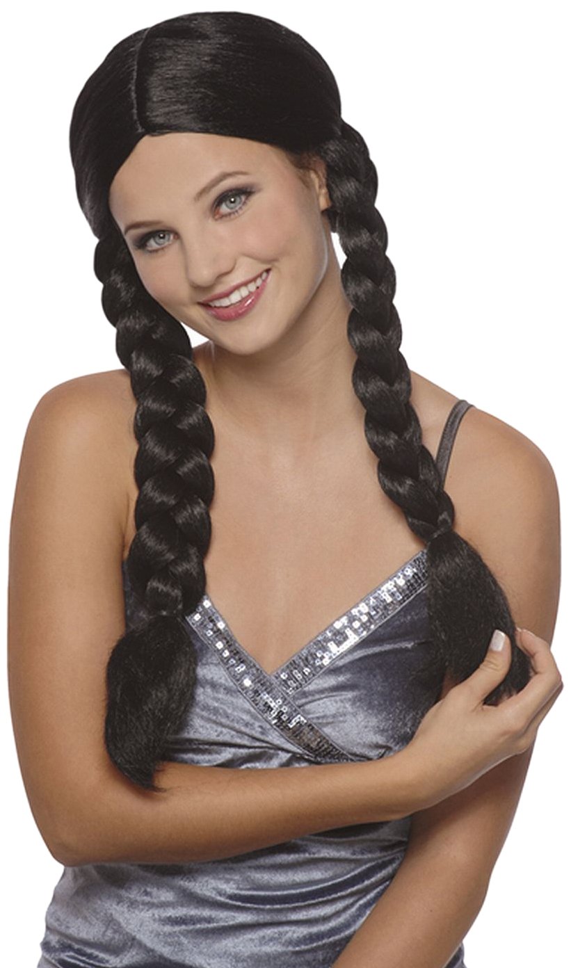 Boland 86188 Natascha Wig โ Long Black Braided Hair, Straight Wig for Adults, Ideal for Fancy Dress, Halloween, and Cosplay