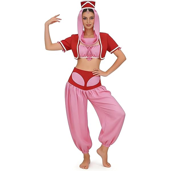 Amazon.com: Vmyainrt I Dream of Jeannie Costume for Women Red Genie Arabian  Set and Wig Accessories Halloween Party Outfit (Pink-Jeannie Bottle Set,  X-Small) : Clothing, Shoes & Jewelry