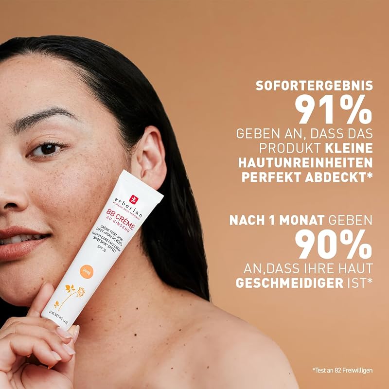 BB Creme mit Ginseng - Getönte Creme - Pflege mit "Babyhaut-Effekt" - 5-in-1 koreanische Gesichtspflege mit LSF 20 - Hell - 15 ml