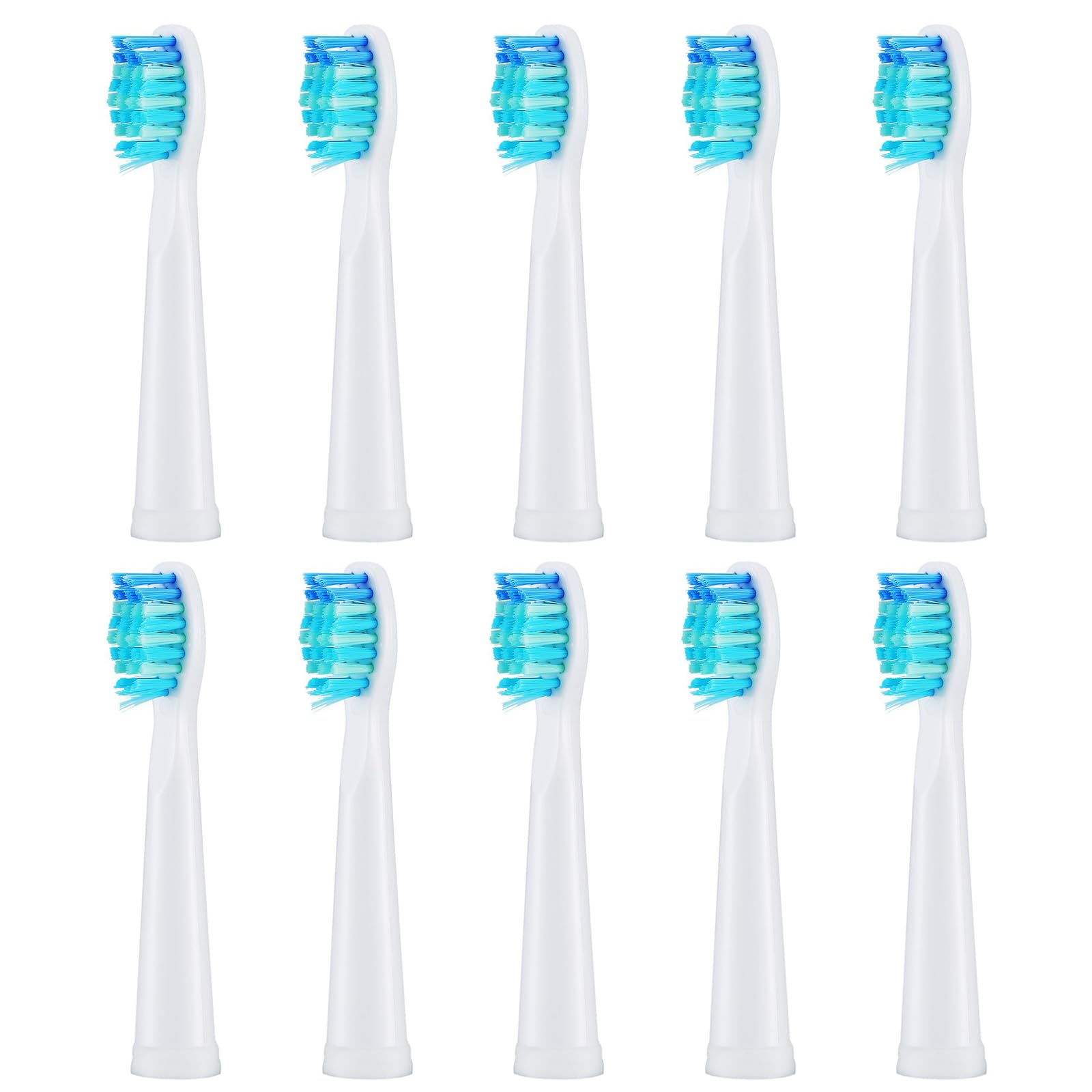 10 Pack Toothbrush Heads Compatible for Fairywill Toothbrush Heads FW-507/508/515/551/917/959/2011, FW-D1/FW-D3/FW-D7/FW-D8, Most SG Series, Moderately Soft Bristles Brush