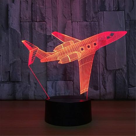 Control Air Plane 3d Light Lampada Da Tavolo A Led Illusion