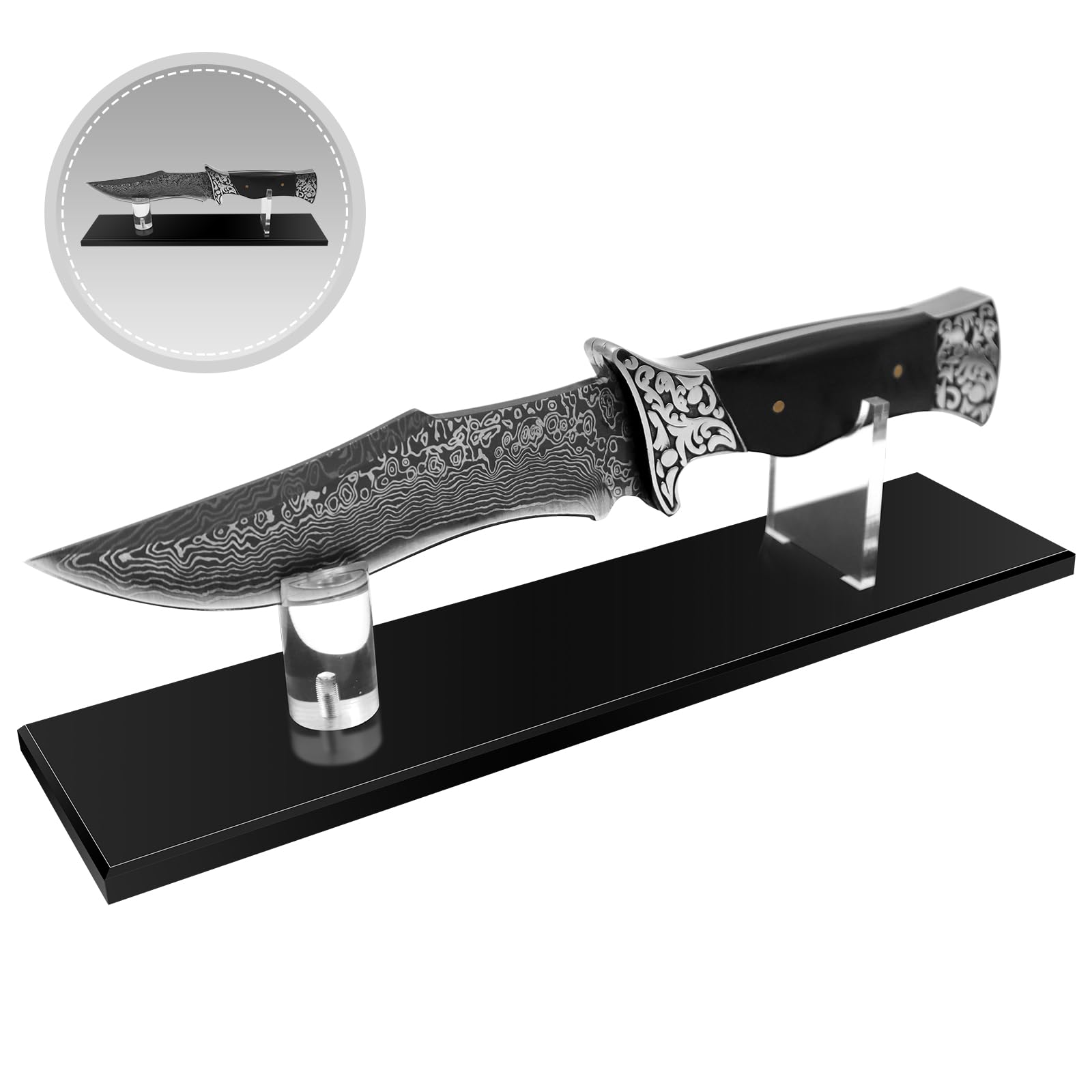 Photo 1 of Biobasedon Acrylic Knife Display Stand Knife Holder, knife Display Case for Fixed Blade Knife Collection Display, Single Knife Display Stands are Suitable for Displaying Most Knives