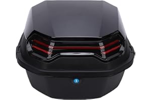 GOTOTOP 35L Motorcycle Trunk Tail Box Top Case ABS Large Capacity Universal for Motorcycles Scooters with Passenger Backrest 