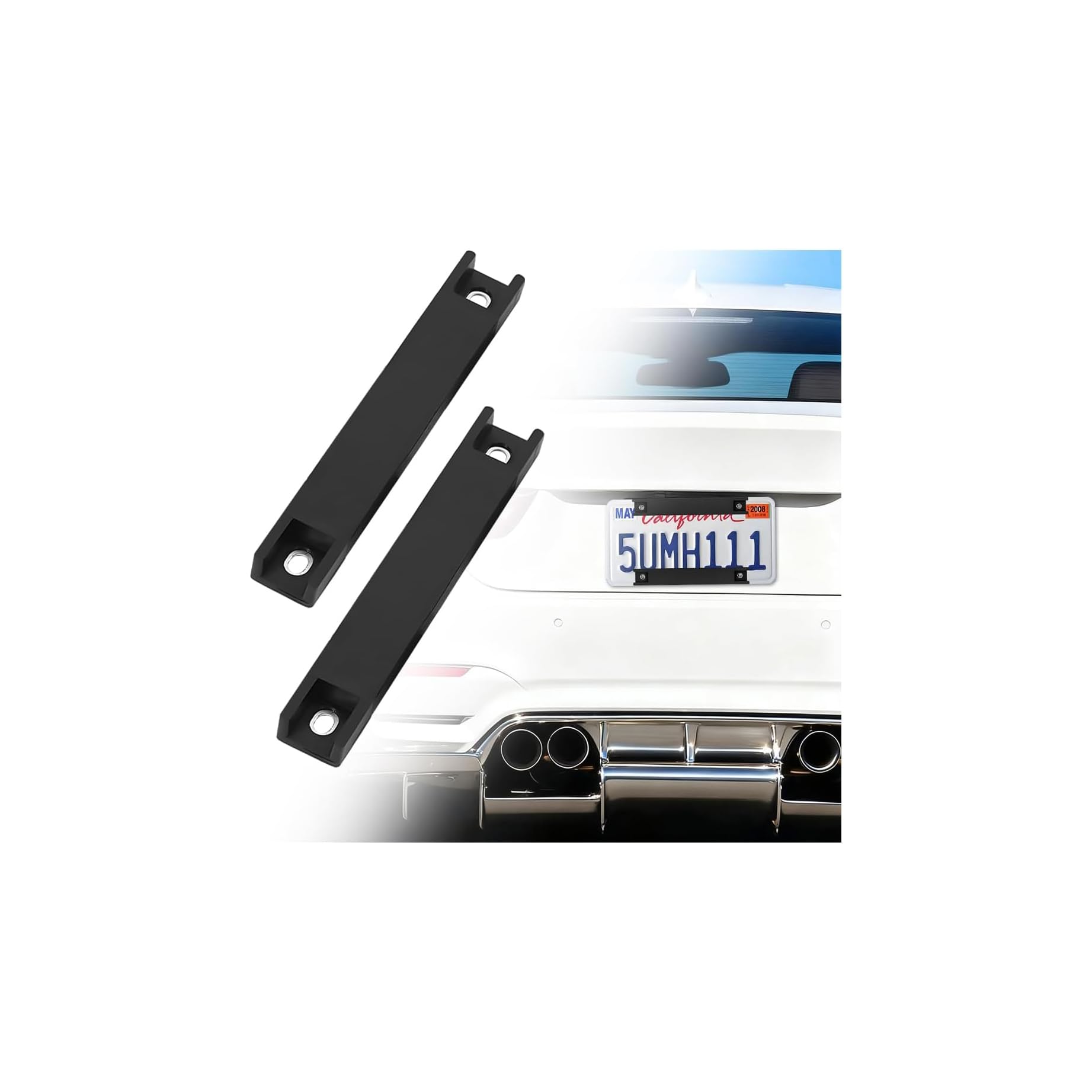 Photo 1 of FALVFUN Car Magnetic License Plate Holder, 2PCS Rubber Coated Protection Dealer Test Driving Magnet Vehicle License Plate Frame, Automotive Demo Temp Tag Mount Holder, Universal Fit