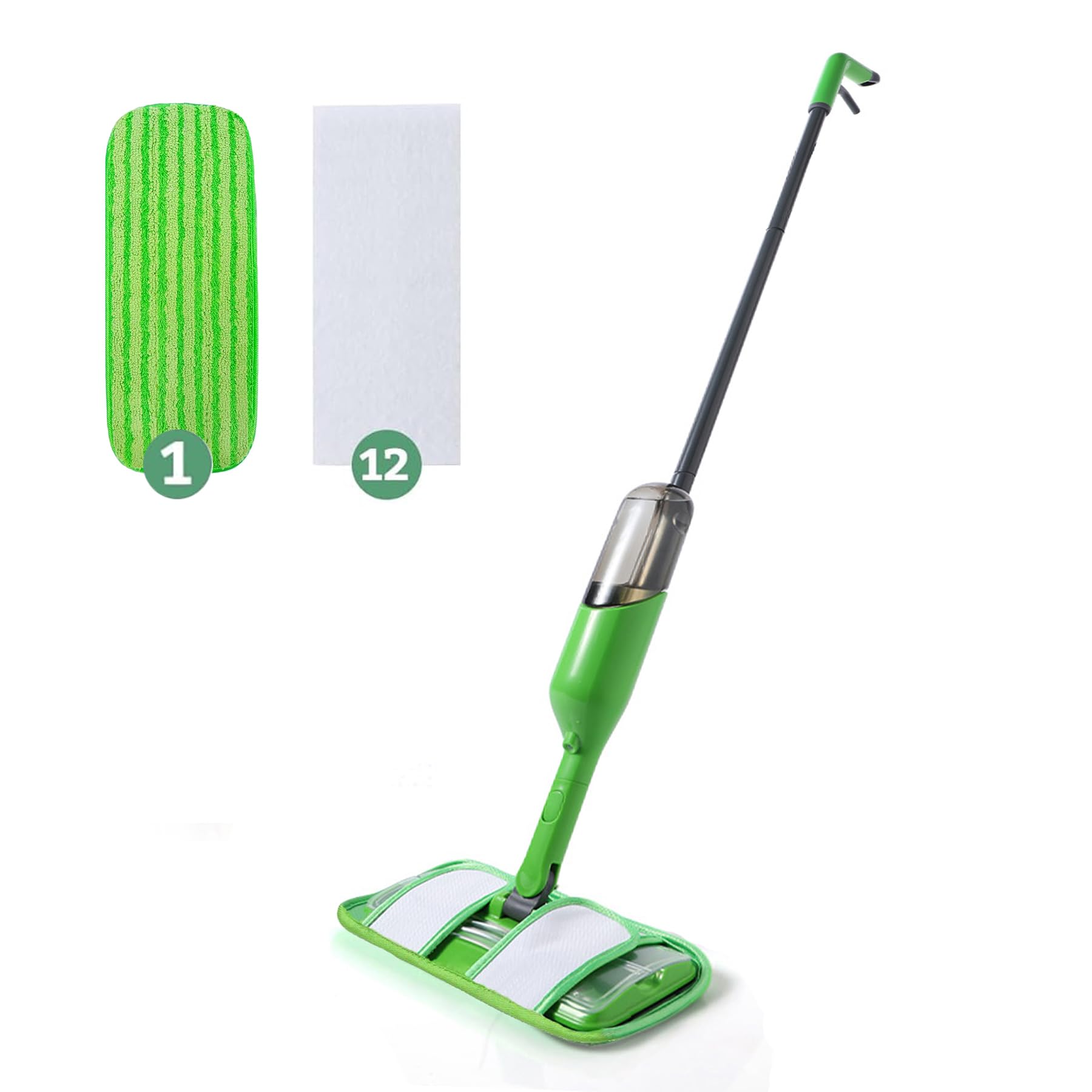 Photo 1 of Eyliden Spray Mop - Design for Small Spaces | 12 Disposable Cloths, 1 Reusable Pad, 13 oz Refillable Bottle | Wet Mops for Apartments and Dorms Floors, Lock Tight Design, No Lost Pads - Swivel Head