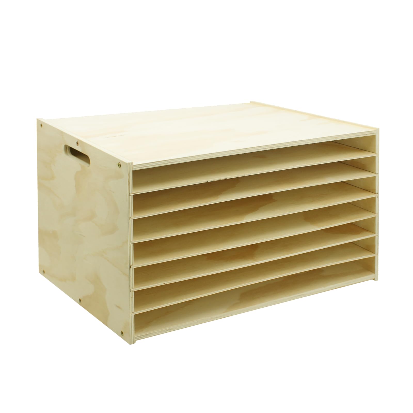 Photo 1 of 13"x20" Wooden Construction Paper Organizer, 7 Tier Larger Size Literature Organizer with Adjustable Shelves Letter Mail Tray Craft & Stamp Stackable Cardstock Storage Rack for Home Office Classrooms