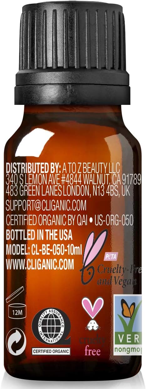 Cliganic USDA Organic Peppermint Essential Oil, 100% Pure Natural Undiluted, Therapeutic Grade for Aromatherapy | Premium Certified Organic, Non-GMO: Health & Personal Care