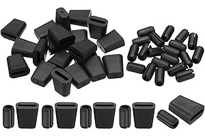 PATIKIL Kitchen Sink Rack Feet, 20Set 19 x 18 mm Rubber Square Sink Protector Feet with 6mm ID x 10mm OD Bumpers Cover for Si