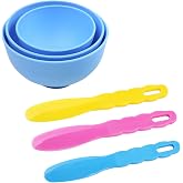 Dental Lab Mixing Bowl with Plastic Spatula for Alginate Materials(6Pcs) | 3Pcs Rubber Flexible Bowl+3Pcs Plastic Spatula,Impression Plaster Beauty Materials,Clinic Beauty Salon