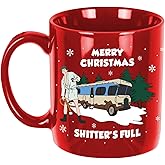 National Lampoons Christmas Vacation Merch Gifts, 11oz Funny Holiday Coffee Mug, Cousin Eddie Christmas Vacation Drinking Cup Party Decor Supplies, Novelty White Elephant Gifts Stocking Stuffer