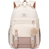 KROSIAS School Backpack for Teen Girls, 15.6 Inch College Backpack Elementary Middle High School Bag Large Cute Bookbags, Lightweight Laptop Backpacks Casual Daypack Kids Book Bag for Women Students