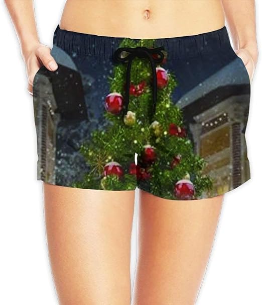 bestcustom Christmas 2019 Beauty Pattern Women's Quick Dry Beach Shorts Running Shorts Amazon
