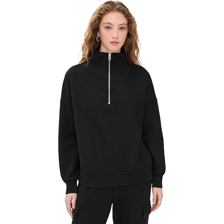 Varley Women's Milano Half-Zip Sweatshirt, Coffee Bean, Brown, XS