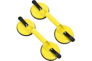 GENUBI INDUSTRY 2 Pack Suction Cups Heavy Duty Aluminum Vacuum Plate Handle Glass Holder Hooks to Lift Large Glass/Tile Lifter/Pad for Lifting/Dent Puller