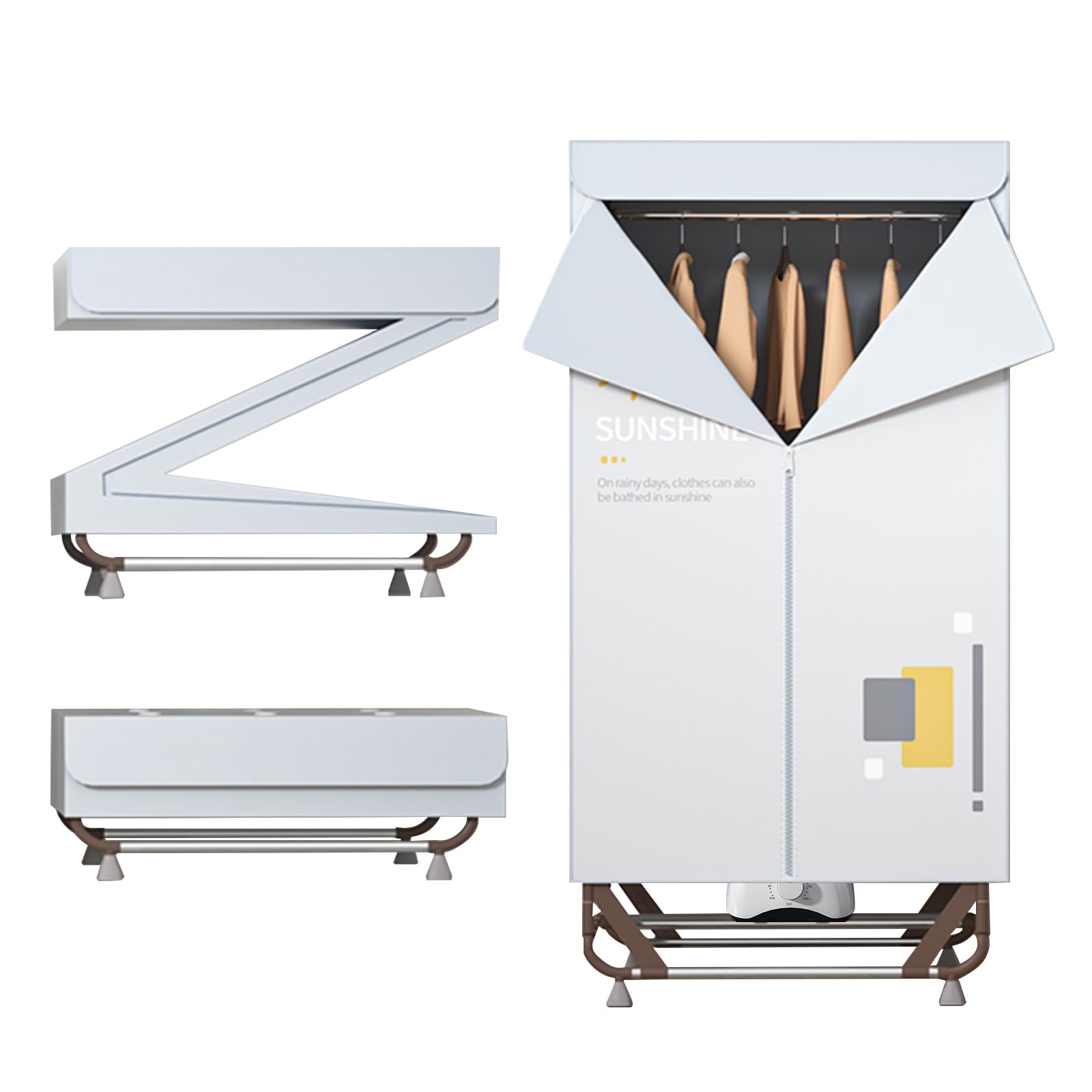 UVUVEIR 衣類乾燥機 梅雨対策 生乾き防止 快速乾燥 温風乾燥 高温除菌 シワ防止 折りたたみ式 部屋干し 省エネ タイマー機能付き 大容設計 工事不要 簡単組み立て式 (グレー)商品画像