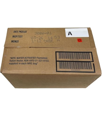 Amazon.com: USA MRE Full CASE of 12 Case A (Menus 1-12) : Sports