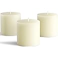 Melt Candle Pillar Candles, 3 Pack - Unscented Candles for Home, Church, Weddings, & More - 3" x 3", Ivory