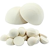 Hitefu 30pcs Mini Wooden Beads, Unfinished Round Split Wood Balls Bulk for Craft Paint DIY Christmas Ornament Projects, 1.5 Inch Natural Wood Color Half Sphere Ornaments (40mm)