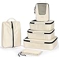 BAGSMART Compression Packing Cubes for Travel, 6 Set/4 Set Packing Cubes for Suitcases, Compression Suitcase Organizer Bags Set for Travel Essentials, Lightweight Packing Organizers