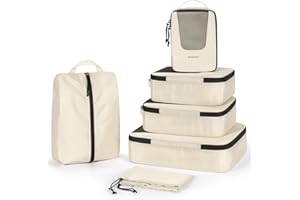 BAGSMART Compression Packing Cubes for Travel, 6 Set/5 Set/4 Set, Compression Suitcase Organizer Bags Set for Suitcases Travel Essentials, Lightweight Packing Organizers