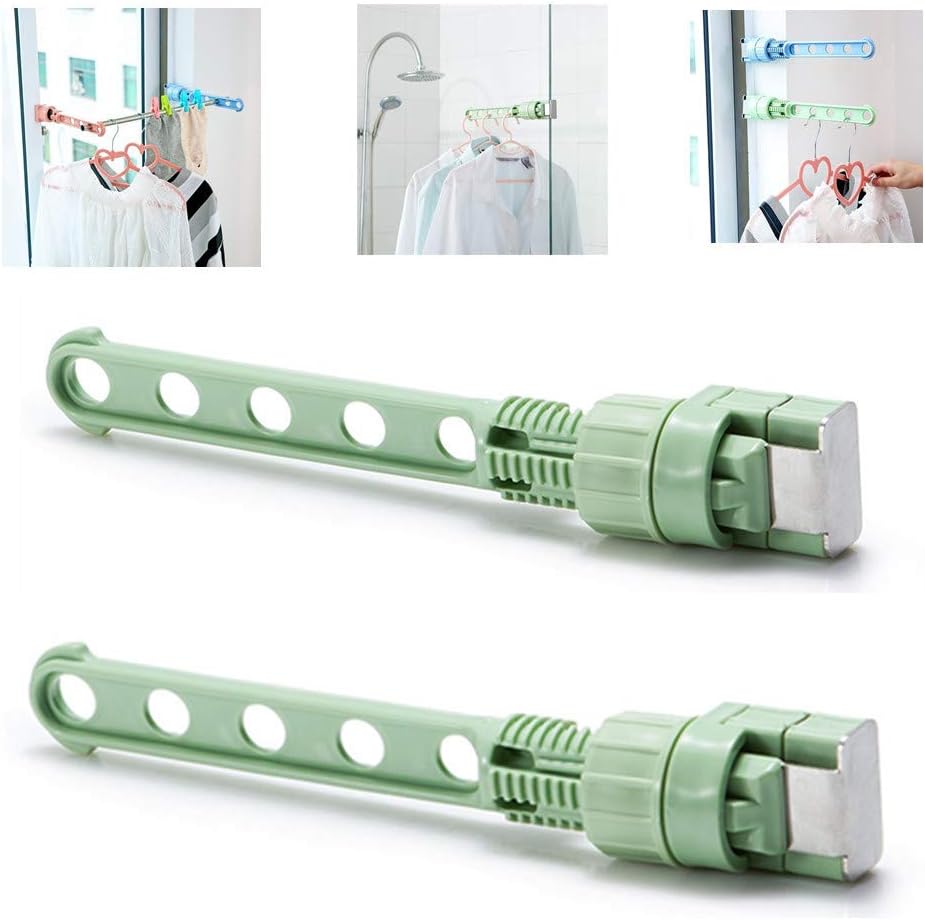 Falytemow Portable Window Drying Rack Clothes Hangers Holder Window Frame Door Windowsill Balcony Laundry Drying Rack Pack of 2
