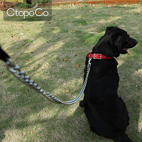 CtopoGo Heavy Duty Dog Leash,Metal Dog Leash Dog Chain with Padded