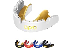 OPRO Gold Level Mouthguard for Braces, Adults Sports Mouth Guard, Featuring Revolutionary Fitting Technology for Boxing, Lacrosse, MMA, Martial Arts, Hockey, and All Contact Sports (White)