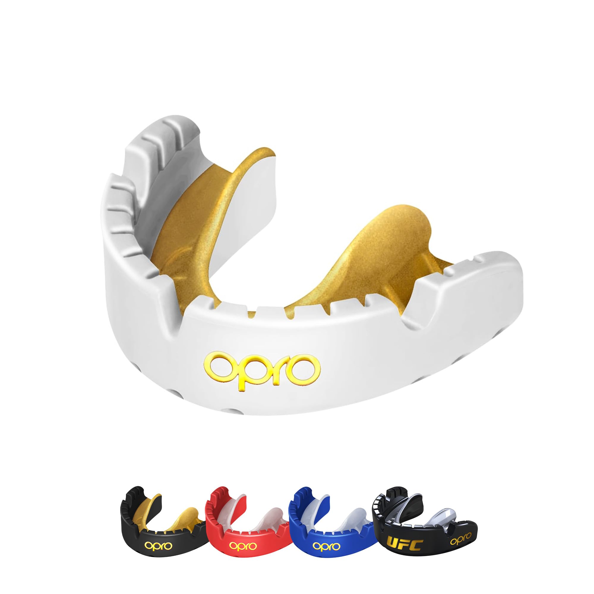 OPRO Gold Level Mouthguard for Braces Premium Fit – Gum Shield Adult (Age 10+) – OPRO Mouth Guard Boxing and MMA, Easy Self-Fit Gum Shield Rugby and Hockey – Premium Protection with Dental Warranty