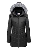 WULFUL Women's Winter Coats Long Warm Thicken Puffer Jackets Outwear With Removable Fur Hood