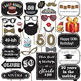 50th Birthday Photo Booth Props with Strike a Pose Sign by Sunrise Party Supplies