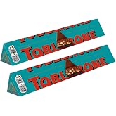 Swiss Milk Chocolate with Honey &amp; Almond, Nougat &amp; Salted Caramelised Almonds,100g each. (Pack of 2)