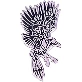 Odin Raven Crow Norse Viking Rune Celtic Knot Thor Flying Flight Wings 1.5" Enamel Pin Badge