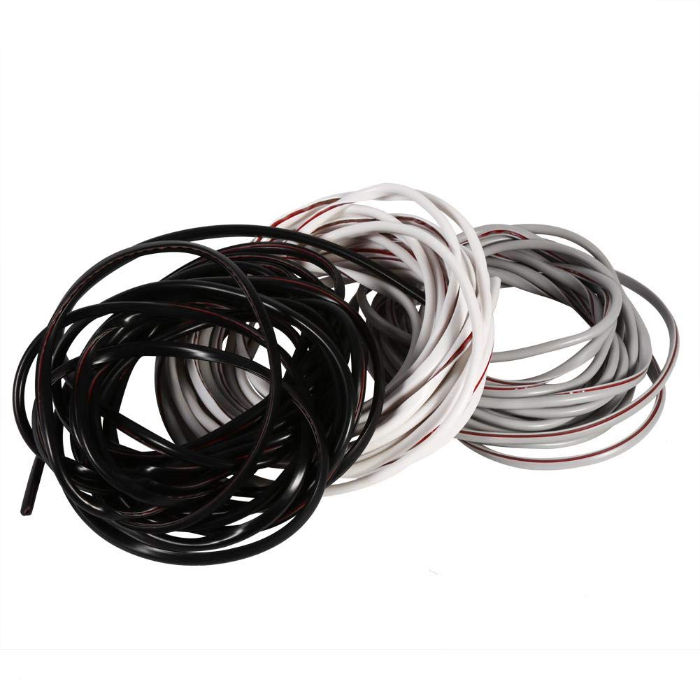 Car Door Edge Guards Trim, 5M U Shape Rubber Seal Protector Guard Moulding Strip Scratch Protector Cover Internal Double Sided Tape(White) Auto Supplies