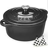 Overmont Enameled Cast Iron Dutch Oven - 5.5QT Pot