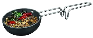 Anika Shopify Non stick Tadka Pan,Hard Anodized Spice Heating,Vagaria Hard Anodized Tadka Pan, Mini Fry Pan, Large Tadka pan,Temper Pan with Steel wire handle,1 Pcs