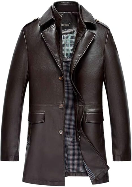 Amazon Co Jp Eleitchtee レザーコート メンズ ビジネスコート 皮ジャン レザージャケット 革ジャケット 紳士服 テーラード 防風 防寒 裏起毛 008 Dsl 8155 L コーヒー ホビー