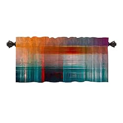 Batmerry Orange Abstract Color Valance
