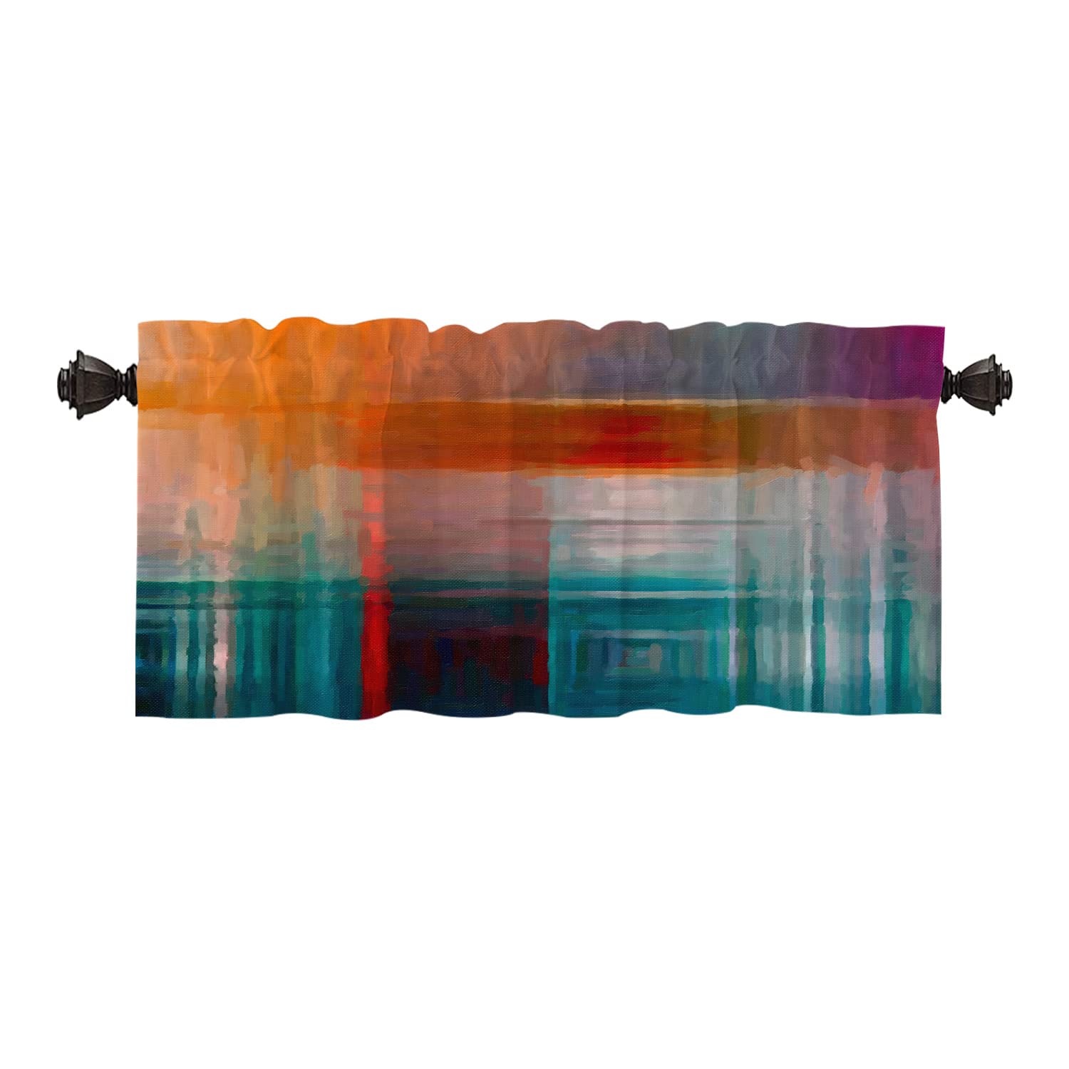 Batmerry Orange Abstract Color Valance