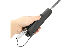 TOPYOND Pneumatic Air Powered File, Carbon Steel Pneumatic Air File, Includes 1 Flat Cut 1 Half Round 1 Round & 1 Triangular File