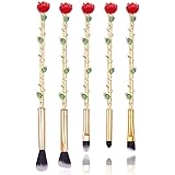 Professional Rose Gold Makeup Brush Set Rose Gold Makeup Brushes Foundation Blending Blush Concealer Eye Shadow Cruelty (Red 