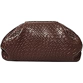 PHILOMENA Women's Woven Evening Bag Vegan Leather Clutch Purse Dumpling Ruched Bag Party Wedding Elegant Handbags