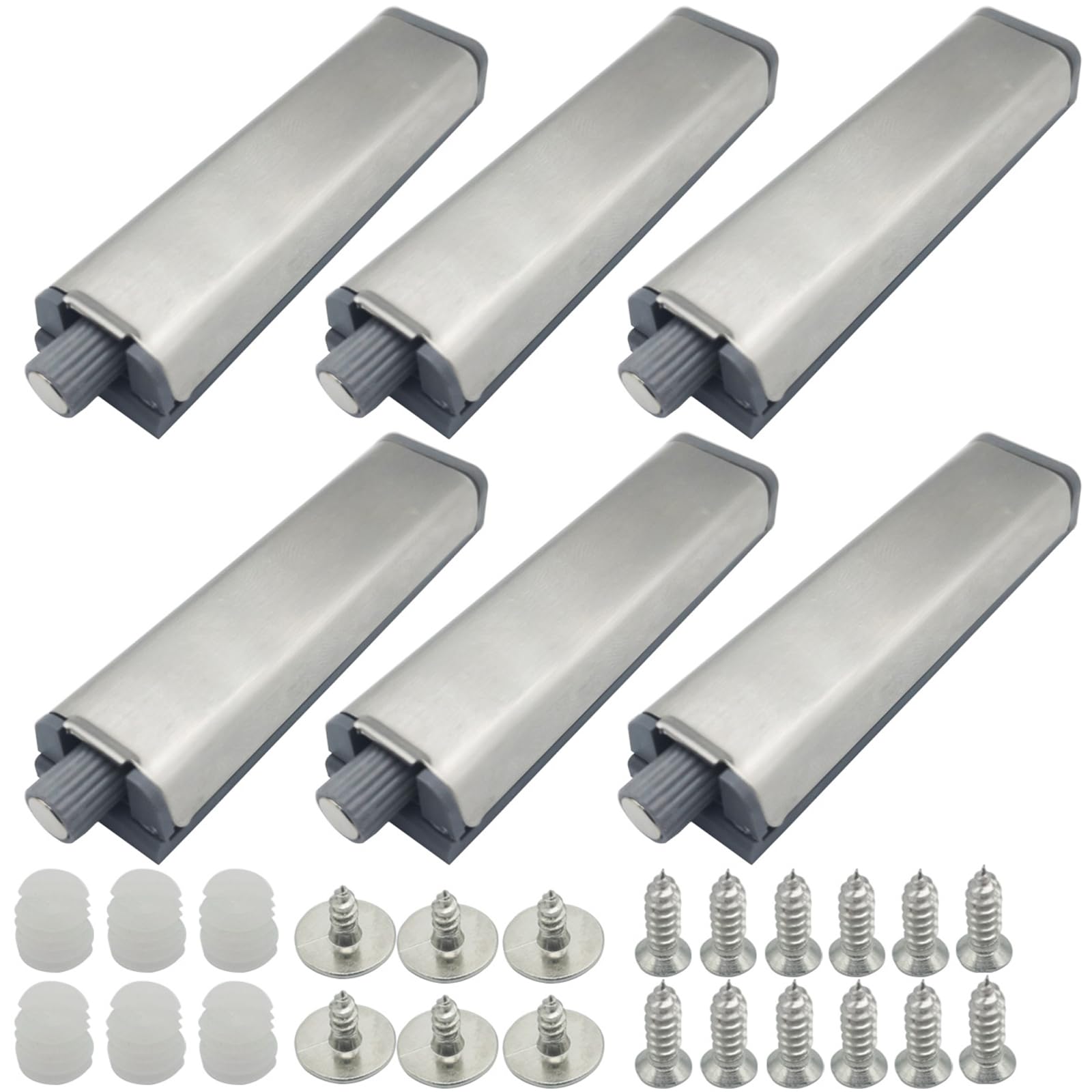 CTRICALVER 6Pcs Push Close Drawer Opener Wardrobe Closure Closer, Door Damper| Drawer Hinges Magnetic Catch | for Home Furniture Cabinets Drawer Hinges Heavier Catch