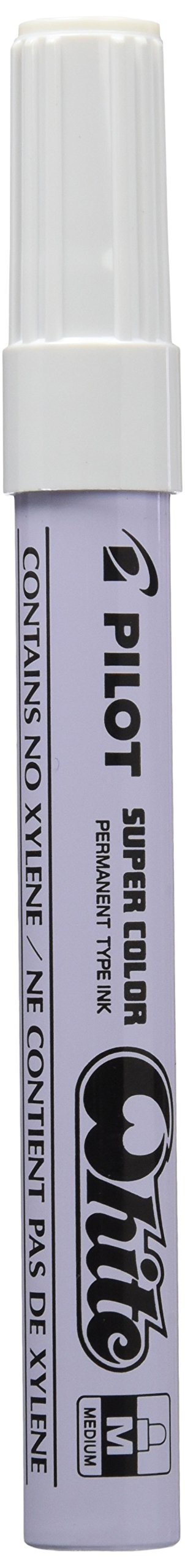 Pilot Supercolour Permanent Paint Marker Bullet 4.5 mm Tip - White, Box of 12