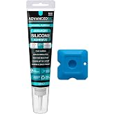 Black Silicone Caulk with Finishing Tool &ndash; Weatherproof, Flexible, Strong Adhesion for Bathroom, Roof, Gutter, Window, and Automotive