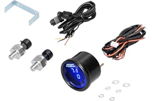 Aumotop LED Digital Air Pressure Guage Dual Display Air Suspension Gauge 0-220PSI with 2pcs 1/8NPT Sensors