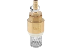 3/4" Brass Foot Valve, PNXKTXO DN20 Check Valve Spring Non Return Water Pump Bottom Filter with 12mm Hose Barb Fittings Adapt