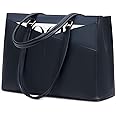 LOVEVOOK Laptop Bag for Women, 15.6 inch Laptop Tote Work Teacher Bags Cancas Computer Shoulder Bag,Blue/Blue-Green/Sky Blue