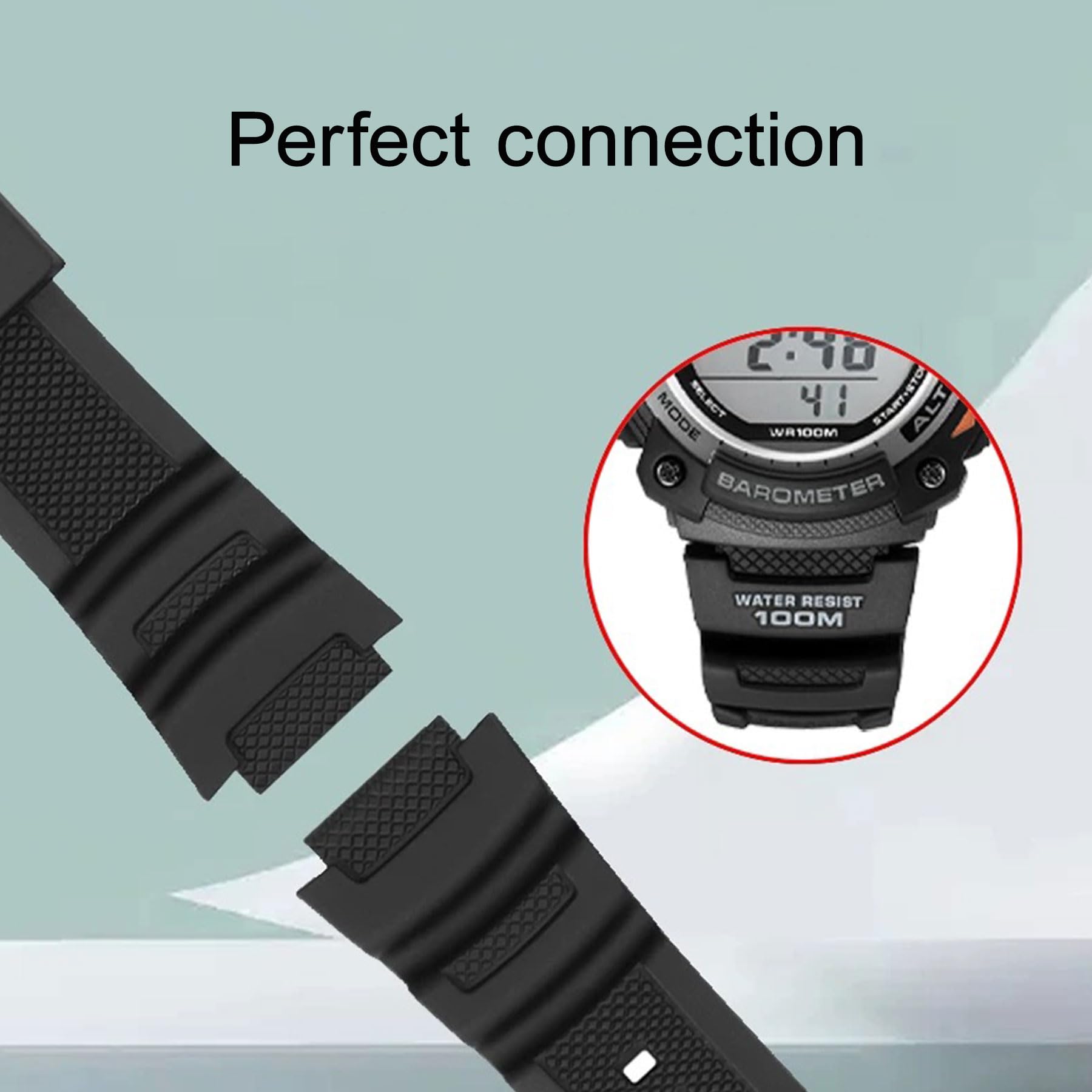 LDDAL Natural Resin Strap Compatible with Casio AE-1200 AE-1300 F-108 W-216H AE-1000w AEQ-110 W-800H AQ-S800W SGW-300H W-216H W-218 Men's 18mm Watch Band Replacement