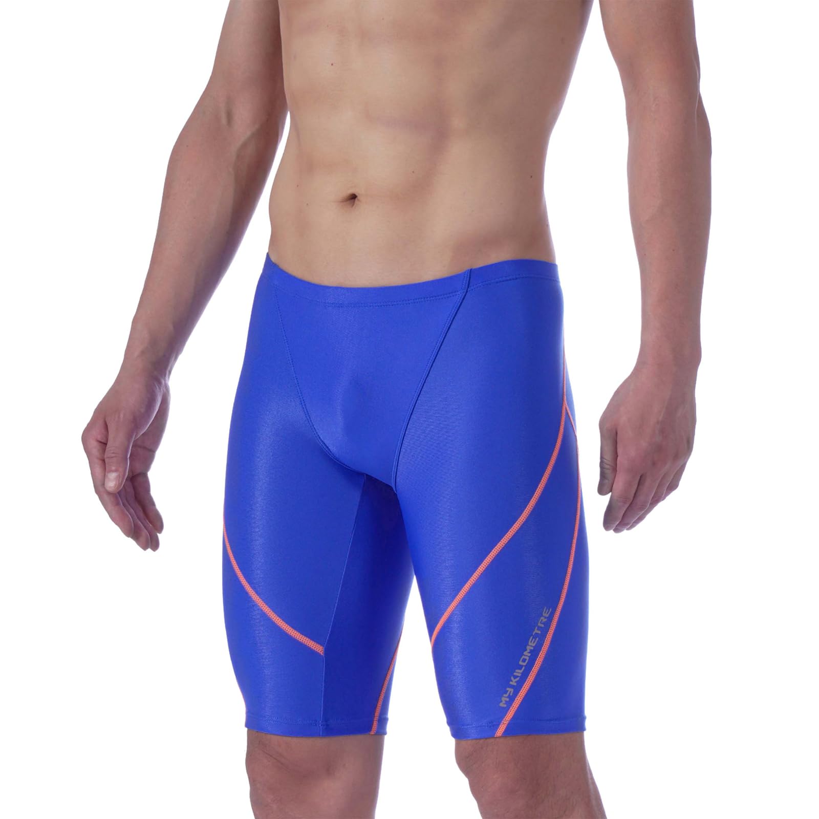 Photo 1 of MY KILOMETRE Men Swim Jammers Men's Athletic Swimsuit PBT Durable Competitive Swim Team Suit Athletic Swimming Shorts Light Blue